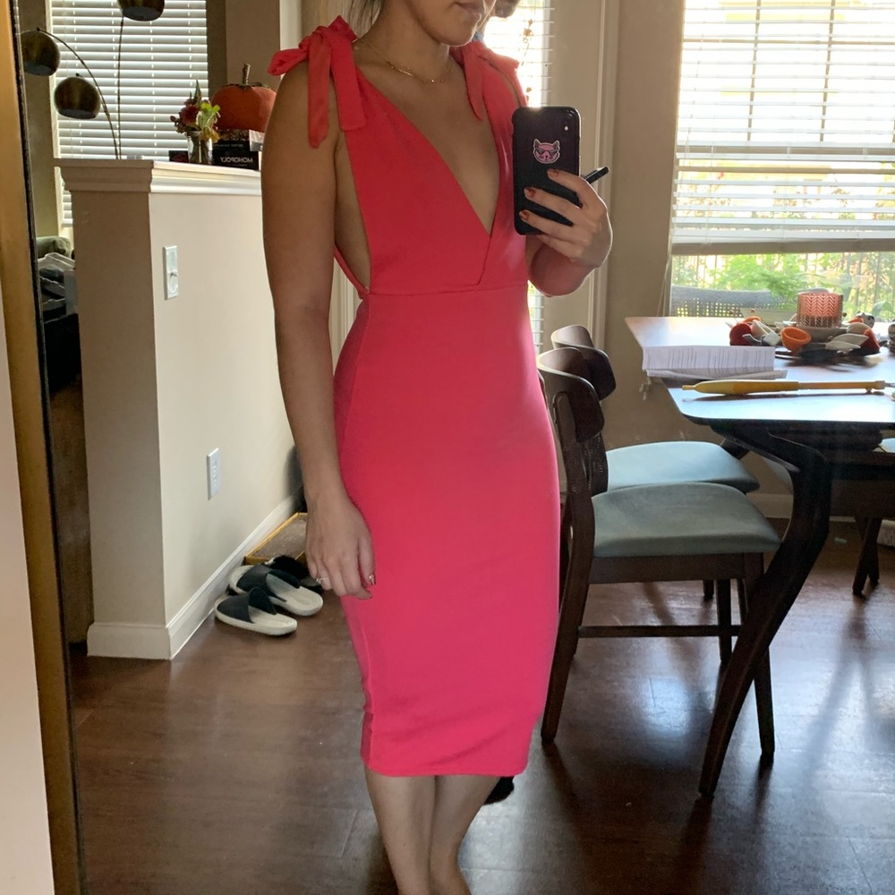 Hot pink bow dress